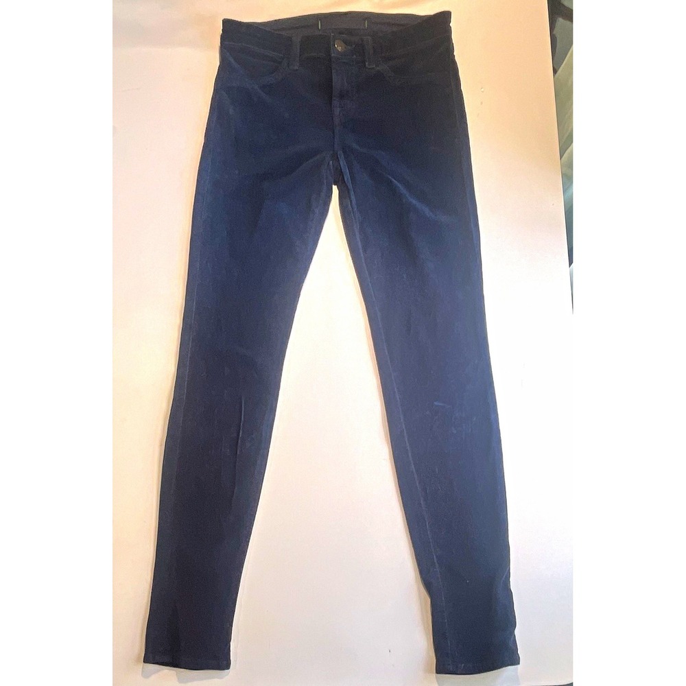 J Brand Super Skinny Soft Cord Women's 25 Dark Wash Blue Stretch Mid Rise